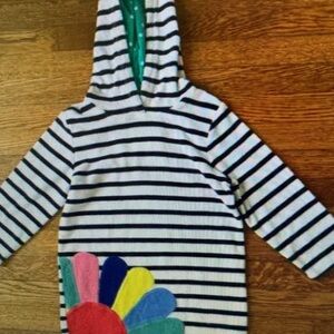 Striped Kids Swim Cover-Up with Rainbow Flower